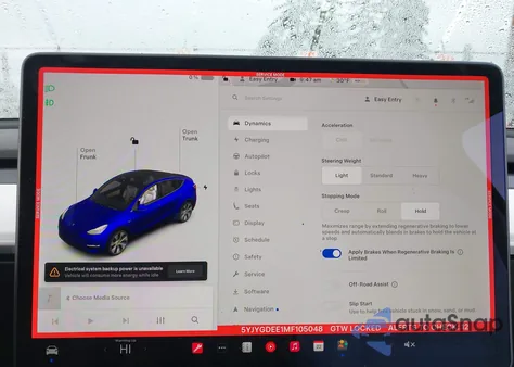 2021 Tesla Model Y Long Range Dual Motor All-Wheel Drive z USA, uszkodzony, nr VIN 5YJYGDEE1MF105048